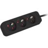 Lanberg Cable Power Strip, 3X French Outlets Quality-Grade Copper, 1.5 m PS0-03E-0150-BK
