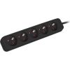 Lanberg Cable Power Strip, 5X French Outlets Quality-Grade Copper, 3 m PS0-05E-0300-BK