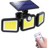 Elight   Solar Sensor Wall Light 3in1 LS6 with Motion Sensor, Remote Control&Wired Solar Panel Black