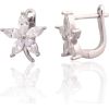 Sudraba auskari ar 'angļu' slēdzēju #2204286(PRh-Gr)_CZ, Sudrabs 925°, rodijs (pārklājums), Cirkoni, 2.8 gr. Ar "angļu" slēdzēju
