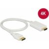 Delock Cable Displayport 1.2 (M) - High Speed HDMI-A (M) passive  2m; white
