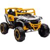 Lean Cars M1 White and Yellow Battery-Powered Vehicle 4x4