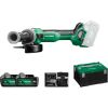 Leņķa slīpmašīna Hikoki G1813DAWQZ; 18 V; 2x5,0 Ah akum.