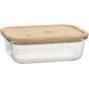 Bowl BOXY 17x12,6xH5,3cm 640ml, glass, bamboo
