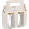 Drinking glasses CLASSIC 2pcs 500ml, with lid and glass straw