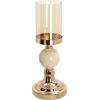 Candlestick LAUDRE D11xH35cm, white/gold