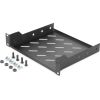 Digitus | 1U fixed shelf | DN-10-TRAY-2-B | Black | Perfect for storage of components which are not 254 mm (10") suitable. Slim design which takes space of 1 height unit. Easy and quick to mount or dismount. Load capacity: 25 kg