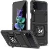 iLike Samsung  Galaxy Z Flip 3 Ring Armor tough hybrid case cover + magnetic holder Black Neoriģinālie Maciņi