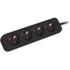 Lanberg Cable Power Strip, 4X French Outlets Quality-Grade Copper, 1.5 m PS0-04E-0150-BK
