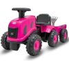 Baby Mix Jeździdełko traktor z przyczepą Benny różowy