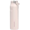 Stanley Termopudele ar salmiņu The IceFlow Bottle Flip Straw 2.0 1,06L gaiši rozā Pudeles