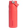 Stanley Termopudele ar salmiņu The IceFlow Bottle Flip Straw 2.0 0,7L koraļu sarkanoranža Pudeles