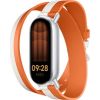 Xiaomi Dual-tone Leather Strap 140–180mm White and Orange Calf Leather, PU (inside) Smart-Watch aksesuāri