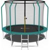 Funfit Trampolina Ogrodowa Premium dla dzieci 312cm 10FT Zielona z Siatką Wewnętrzną i Drabinką - 4466