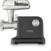 Caso Meat Grinder FW 2000 Black 2000 W Number of speeds 2 Throughput (kg/min) 2.5 3 perforated discs, Shortbread attachment with 4 moulds, Sausage filler, Stuffer, Drip tray Gaļas maļamās mašīnas