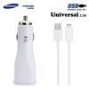 Samsung EP-LN915UWE 2A 15W USB Ātrs Auto Lādētājs + Micro USB 3.0 Kabelis Balts (EU Blister)