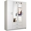 Top E Shop Topeshop ROMANA 160 BIEL bedroom wardrobe/closet 11 shelves 4 door(s) White Skapji