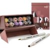 Double-sided Marker Pens ARRTX  Oros, 12 Colours, earth tone shade