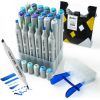 Double-sided Marker Pens ARRTX Oros, 24 Colours, blue tone shade