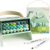 Double-sided Marker Pens ARRTX Alp, 24 Colours, green tone shade