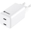 Sandberg 441-56 AC Charger Dual USB-C PD65W EU Telefonu lādētāji 220v