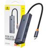 Hub 5in1 Baseus UltraJoy 5-Port (4xUSB 3.0,  PD) grey Usb HUB