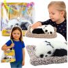 Leantoys Śpiąca Panda Na Poduszce Figurka z Futerkiem Przeźroczysta Torba Мягкие игрушки