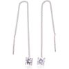 Серебряные серьги #2203744(PRh-Gr)_CZ, Серебро 925°, родий (покрытие), Цирконы, 1.5 гр. Klipši un citi auskari