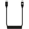Evelatus   AutoSpring Coiled Cable USB C to Lightning connector  1.2M black cable Data USB kabeļi