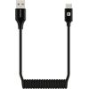 Evelatus   AutoSpring Coiled Cable USB A to USB C connector 1.2M Black Data USB kabeļi