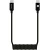 Evelatus   AutoSpring Coiled Cable USB C to  USB C connector 1.2M Black Data USB kabeļi