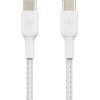 Belkin   BOOST CHARGE  USB-C® to USB-C Cable_Braided, 2M White Data USB kabeļi