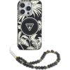 Guess IML Palm Trees Triangle Logo Pearl Strap MagSafe Case Aizsargapvalks priekš Apple iPhone 16 Pro Neoriģinālie Maciņi