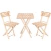 Koka saliekami 2 krēsli + 1 galda komplekts Springos BS001 Dārza mēbeļu komplekti