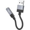 Hoco   Adapter AUX USB A (male) to Jack 3,5 mm (female) Hoco UPA32D black Data USB kabeļi