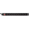 Gembird EnerGenie EG-PDU-9F2F Power distribution unit (PDU), 10 pcs C13 sockets, 1U, 16A, C20 plug 2 m cable, black UPS Nepārtrauktā barošana