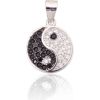 Sudraba kulons #2301990(PRh-Gr+PRh-Bk)_CZ+CZ-BK, Sudrabs 925°, rodijs (pārklājums), Cirkoni, 1.6 gr. Sieviešu