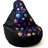 Go Gift Sako bag pouffe pear print black-planets L 105 x 80 cm Мешки и пуфы