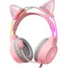 ONIKUMA X15Pro Gaming Headphones Pink/Cat Ears Austiņas