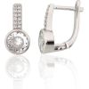 Sudraba auskari ar 'angļu' slēdzēju #2204310(PRh-Gr)_CZ, Sudrabs 925°, rodijs (pārklājums), Cirkoni, 3.2 gr. Ar "angļu" slēdzēju