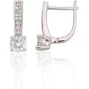 Серебряные серьги на английском замке #2204309(PRh-Gr)_CZ, Серебро 925°, родий (покрытие), Цирконы, 2.4 гр. Ar "angļu" slēdzēju