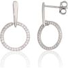 Sudraba auskari-puseti #2204300(PRh-Gr)_CZ, Sudrabs 925°, rodijs (pārklājums), Cirkoni, 1.6 gr. Puseti