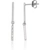 Sudraba auskari-puseti #2204299(PRh-Gr)_CZ, Sudrabs 925°, rodijs (pārklājums), Cirkoni, 1.1 gr. Puseti