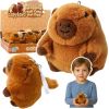 LeanToys Pluszowa Kapibara Z Kręcącym Ogonkiem Brelok 9 x 8 cm Mīkstās rotaļlietas