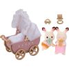 Figurka Epoch Sylvanian Families - Zestaw z bliźniakami królików z czekoladowymi uszkami + wózek dziecięcy (5018) Figūriņas un varoņi