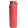 Stanley Termopudele ar salmiņu The IceFlow Bottle Flip Straw 2.0 1,06L koraļu sarkanoranža Termosi un Termokrūzes