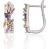 Sudraba auskari ar 'angļu' slēdzēju #2204316(PRh-Gr)_CZ+CZ-MIX, Sudrabs 925°, rodijs (pārklājums), Cirkoni, 3.7 gr. Ar "angļu" slēdzēju