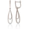 Sudraba auskari ar 'angļu' slēdzēju #2204312(PRh-Gr)_CZ, Sudrabs 925°, rodijs (pārklājums), Cirkoni, 3.4 gr. Ar "angļu" slēdzēju