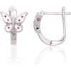 Sudraba auskari ar 'angļu' slēdzēju #2204094(PRh-Gr)_ML-W+ML-R, Sudrabs 925°, rodijs (pārklājums), Juvelieru emalja, 1.7 gr. Ar "angļu" slēdzēju