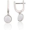 Sudraba auskari ar 'angļu' slēdzēju #2204311(PRh-Gr)_PL, Sudrabs 925°, rodijs (pārklājums), Perlamutrs, 2.4 gr. Ar "angļu" slēdzēju